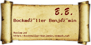 Bockmüller Benjámin névjegykártya